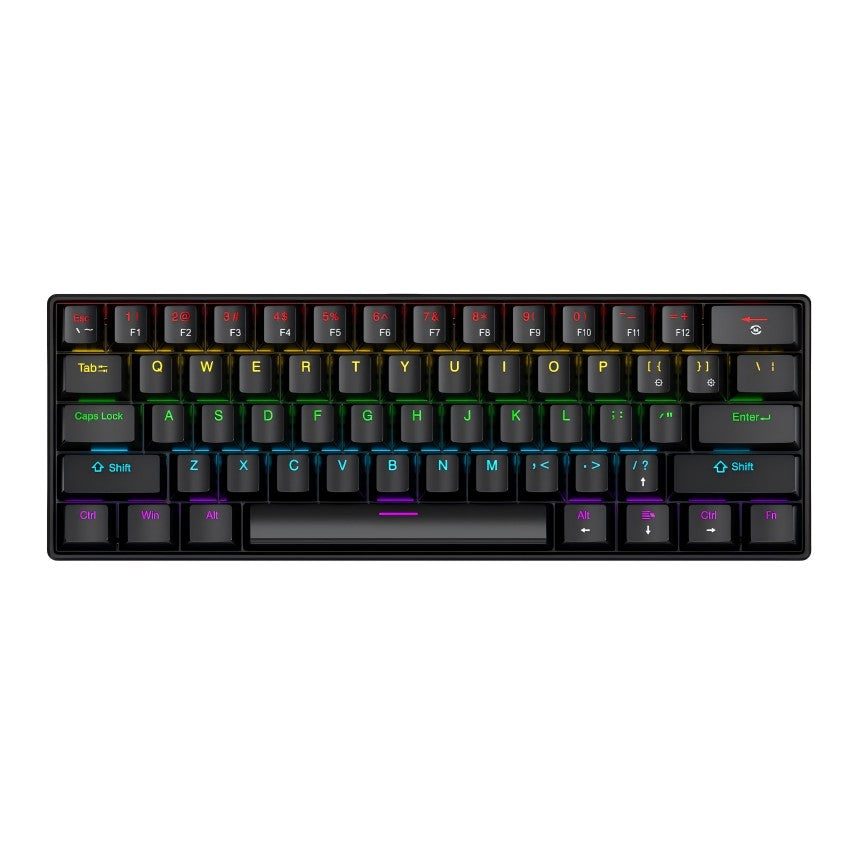 Teclado Mecânico com Fio Portátil APAYADO K61 60% com Fio 61 Teclas RGB Fantasma