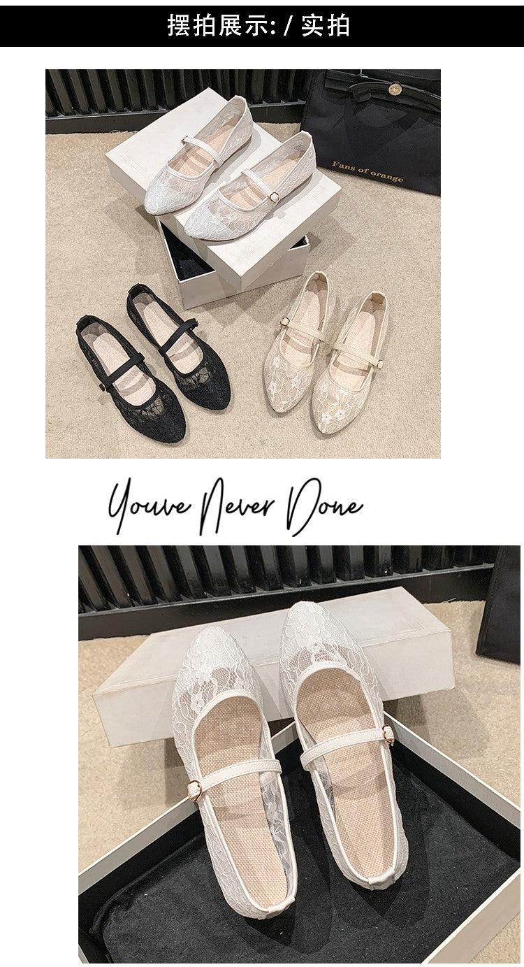 2024 New Women Flats Shoes Summer Ballet Flats Fashion Bow Women Shoes Slip on Sweet Hollow Flat Shoes Female Zapatos De Mujer