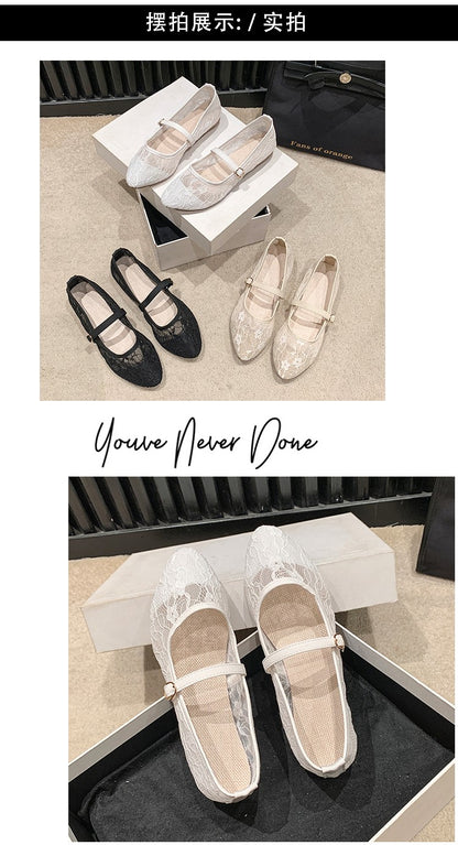 2024 New Women Flats Shoes Summer Ballet Flats Fashion Bow Women Shoes Slip on Sweet Hollow Flat Shoes Female Zapatos De Mujer