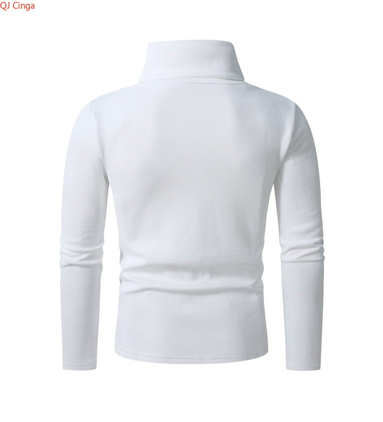New Winter Men's White Turtleneck Sweater, British-style Black Pullover, Asian Sizes M-4XL. Gray Sweaters