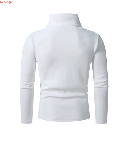 New Winter Men's White Turtleneck Sweater, British-style Black Pullover, Asian Sizes M-4XL. Gray Sweaters