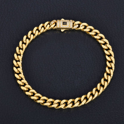 Pulseira ESKEEM Hip Hop Monaco PVD Banhado a Ouro 14k Correntes Miami Cuban Link 6/9/11/13MM Aço Inoxidável para Mulheres e Homens