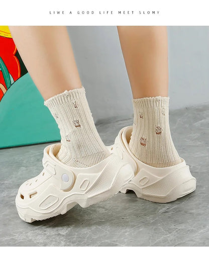 Summer Thick Sole Sandals For Women Comfortable Soft Heightening Shoes Couple Outdoor Non-slip Slippers Men‘s Clogs