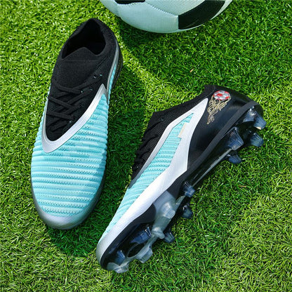 New Men Football Boots Outdoor Sport Boys Soccer Shoes Adult Non Slip Long Spikes Training Cleats Breathable Match Comfortable