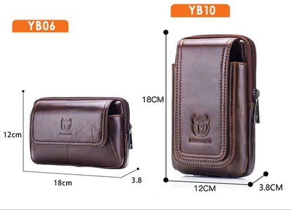 BULLCAPTAIN  MEN'S Leather BELT WAIST Bag Military Fanny PACK Molle Small Money Phone WAIST PACK Bum Pouch PURSE