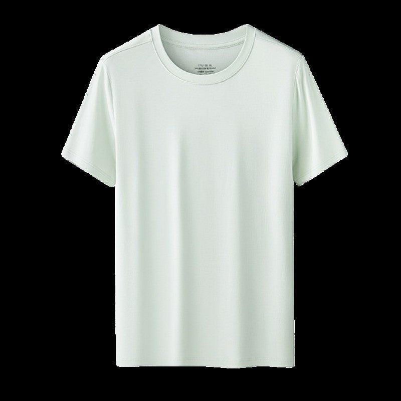 94% Modal 6% Spandex Summer Short Sleeve T-shirt Men Crew Neck Solid Color Casual Underwear Brand High Quality Mens Clothing New
