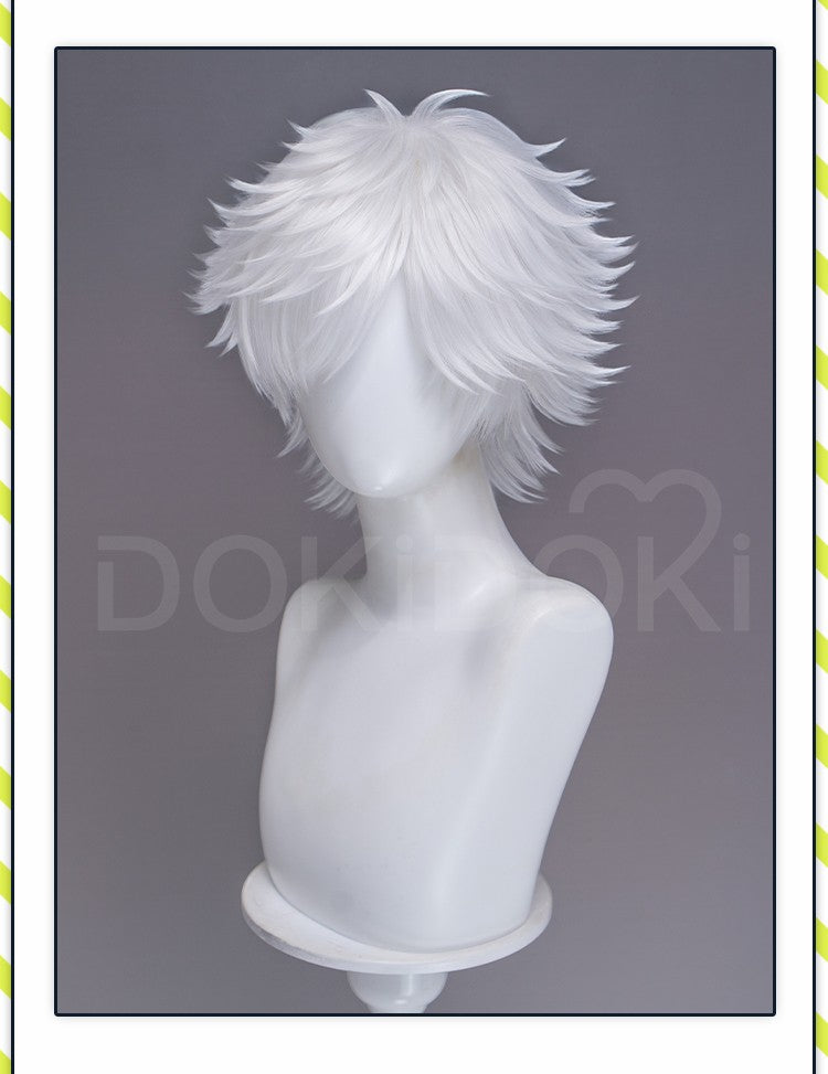 ?Ready For Ship?Qifrey Cosplay Wig Anime Witch Hat Atelier DokiDoki Men White Hair Qifrey Cosplay HalloweenHair Free Wig Cap