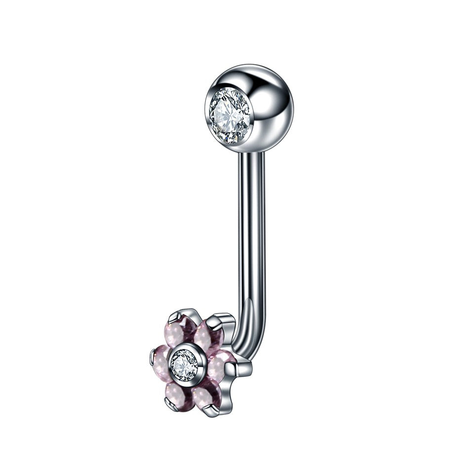 1PC Titânio Christina Vertical Hood Piercings Anéis de Lábio Flor Opala Sexy Piercings de Lábio Joias de Piercing de Sobrancelha VCH