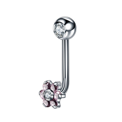 1PC Titânio Christina Vertical Hood Piercings Anéis de Lábio Flor Opala Sexy Piercings de Lábio Joias de Piercing de Sobrancelha VCH