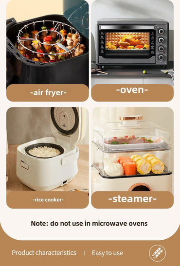 12/24/48 Skewers  Air Fryer Stainless Steel Grill Vertical Skewer Hanging Oven Kebab Rack Kebab Holder Kitchen Gadgets Grill