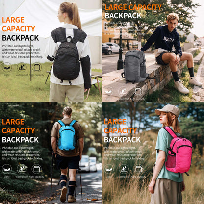 Mochila de Nylon 300D de 15L Ultraleve 0,24kg, Dobrável Resistente à Água, Dobrável em Bolso para Viagem, Atividades ao Ar Livre, Uso Diário