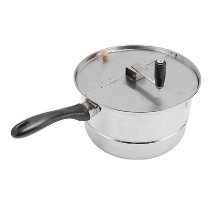 Stovetop Popcorn Maker Stainless Steel Popcorn Popper with Hand Crank Popcorn Pot for Gas Electric Heating