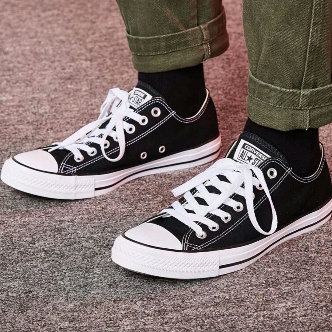 Converse All Star Men's and Women's Skateboarding Shoes, Anti-slip, Classic, Low Cut, Durable Sneakers, Black