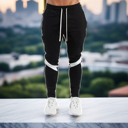 Mens Casual Pants Autumn Winter Fleece Sweatpants Men Running Jogger Sports Gym Trousers Fashion Solid Color Workout Long Pants