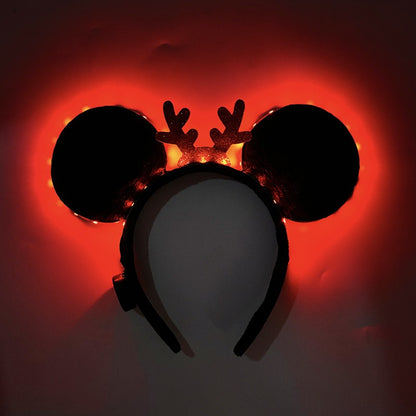 1/2pcs LED Glowing Neon Mouse Ears Headband Girls Festival Headbands Mickey Hairband Children Birthday Party Hair Accessories