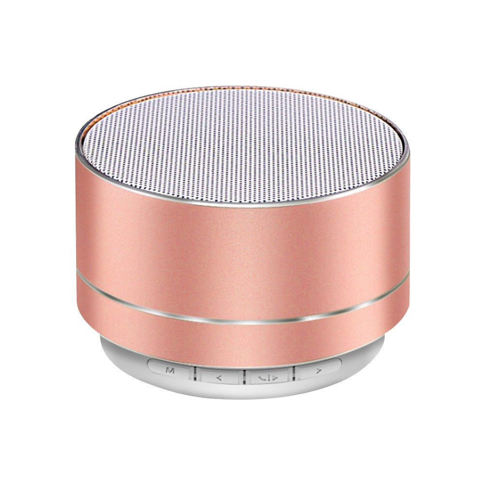 Mini Caixa de Som Portátil Bluetooth Sem Fio de Metal com Luz LED, Subwoofer, Suporte para Cartão TF e Carregamento USB para PC e Laptop