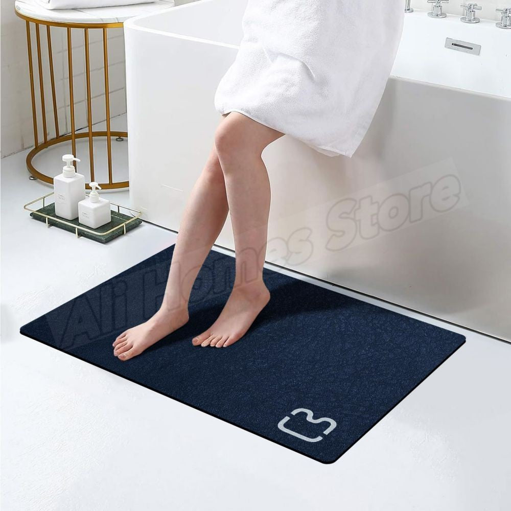 Tapete de Banho de Pedra Diatomácea Tapete de Banho de Terra Diatomácea Super Absorvente Antiderrapante 3,5MM de Espessura Tapete de Banho para Chão de Banheira