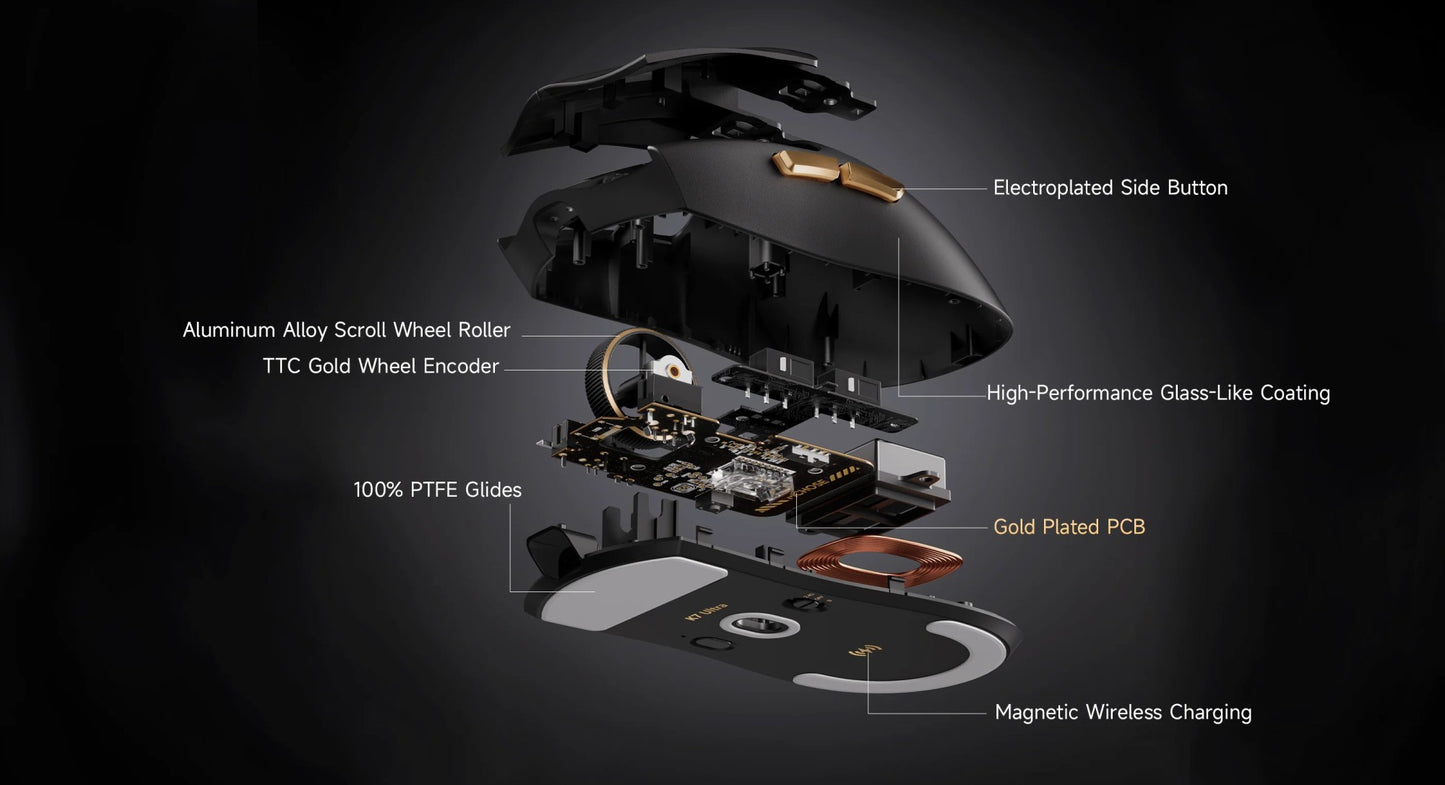 MCHOSE K7 Ultra Mouse Gamer Sem Fio PAW3950 Taxa de Sondagem Dupla de 8K Leve Base de Carregamento Magnético Sem Fio Esports Escritório