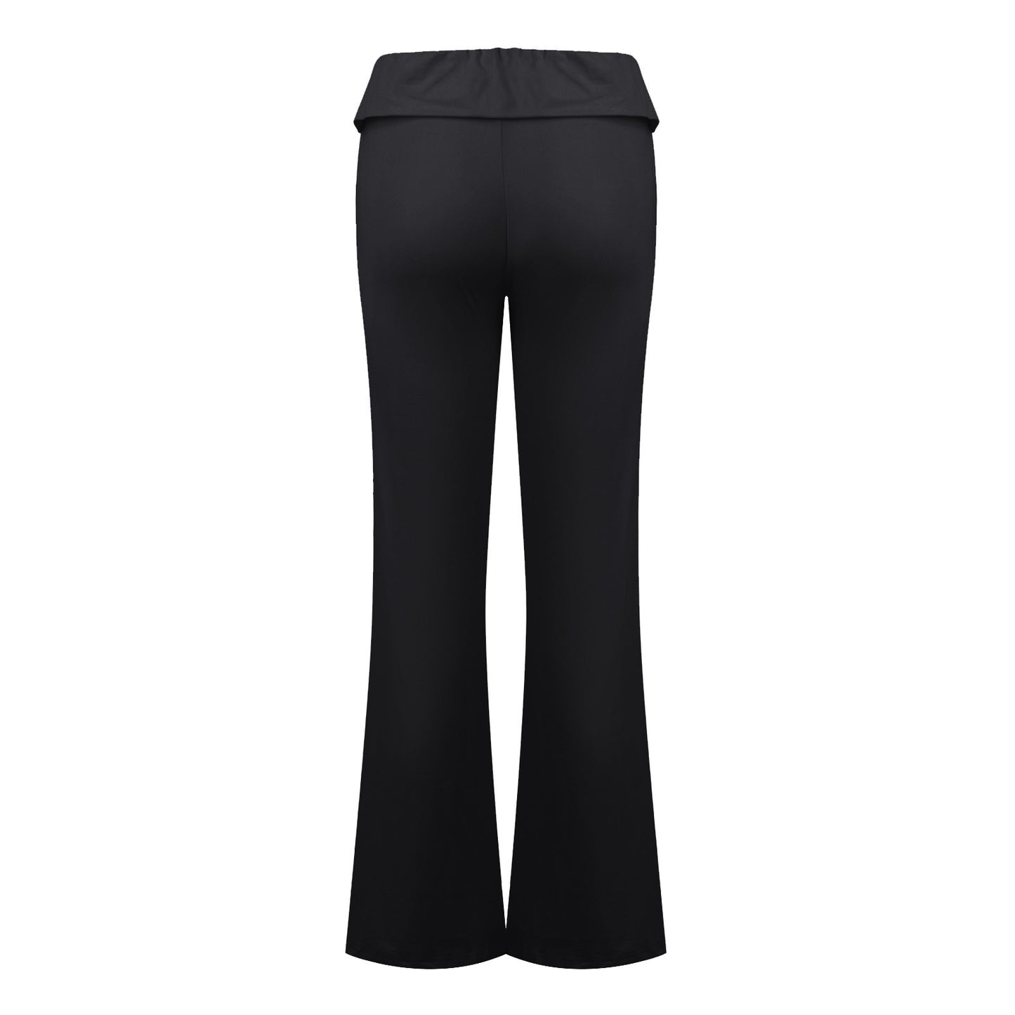 Women'S Fashion Solid Color Slim Fit Slim Reverse Waist Low Waist Elastic Waist Flare Pants Pantalones De Mujer Cintura Alta