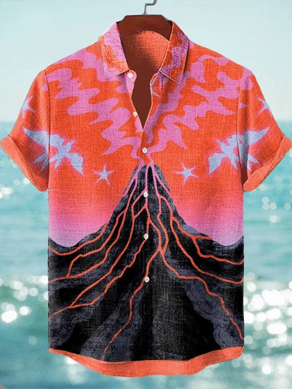 Men's beautiful graphics Shirts Fashion Short Sleeve Button Down Lapel Shirts For Summer Oversized Tops Casual Hawaiian Shirts