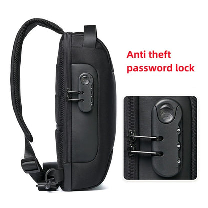 2023 Men's Chest Bag Waterproof Crossbody Bag Multifunction Anti-theft Travel Bags Shoulder Bag Male USB Charging Pouch for Man