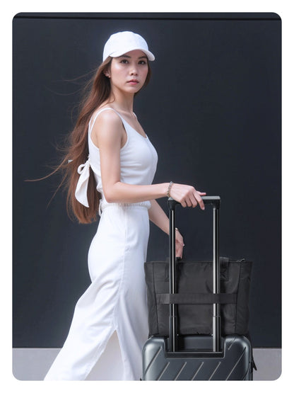 BAGSMART Women's Tote Bag Simple Travel Bag Casual Commuting Messenger Handbag Student College Shoulder Bag