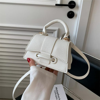 Fashion Solid Color Small Tote Crossbody Bag, Stylish Mini Handbag Mobile Phone Coin Purse, Adjustable Strap, Magnetic Closure,
