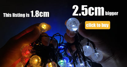 Solar String Lights Outdoor 200 LED Crystal Globe Lights Waterproof Solar Festoon Fairy Light for Garden Christmas Party Decor