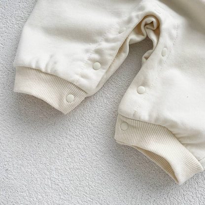 Autumn Baby Bodysuit Little Bear Pattern Dual Color Long Sleeve Warm Jumpsuit Baby Clothes Baby Boys Girls Romper 0-2 Years Old