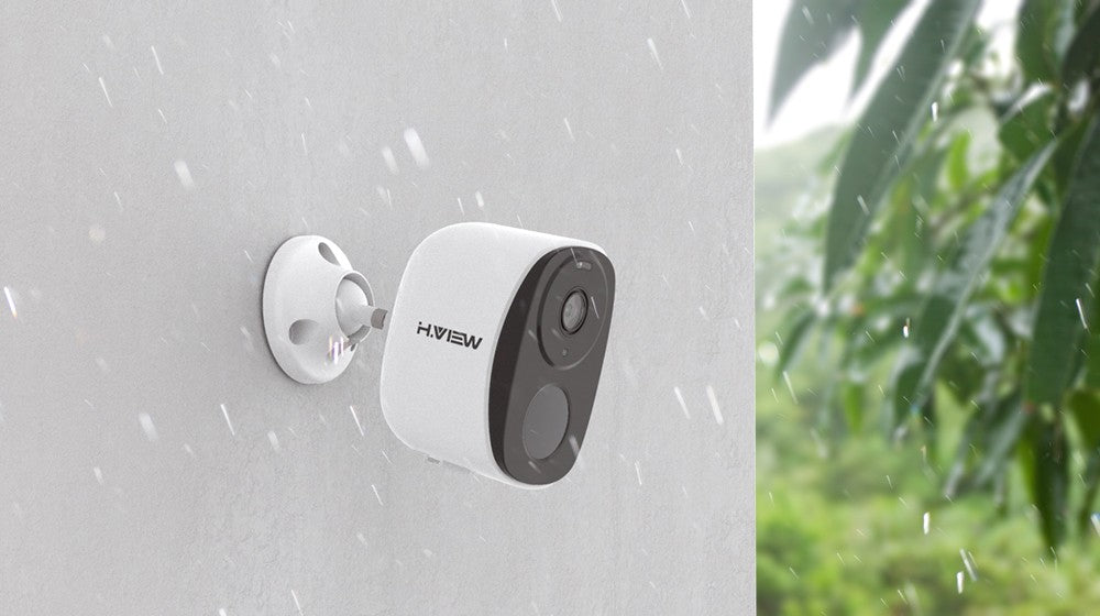 H.VIEW PIR Battery Powered Camera Wireless Outdoor, 2K 3MP WiFi Security Camera with Spotlight Siren, 2-Way Audio, Waterproof