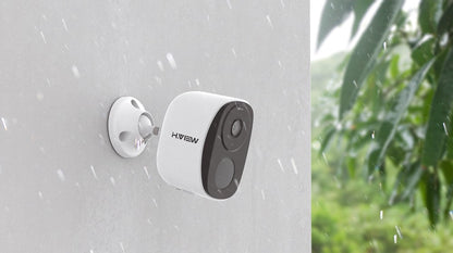 H.VIEW PIR Battery Powered Camera Wireless Outdoor, 2K 3MP WiFi Security Camera with Spotlight Siren, 2-Way Audio, Waterproof