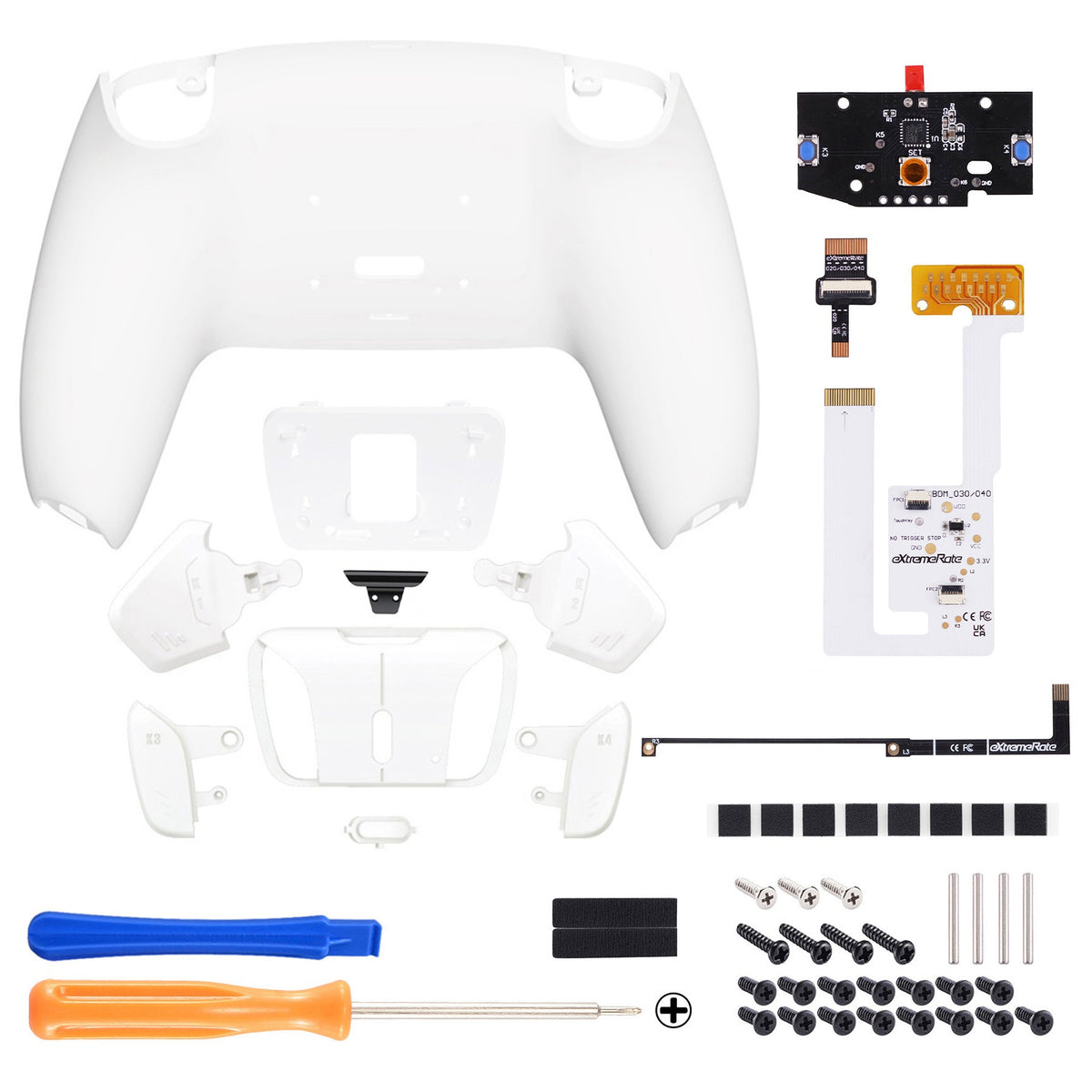 eXtremeRate Programable RISE4 V3 Remap Kit for ps5 Controller BDM-030/040/050, Upgrade Board & Redesigned Back Shell & Buttons