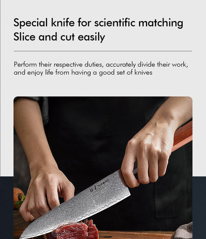 TURWHO Hand Forged Japanese Kitchen Knives Damascus Chef Knife High Carbon VG10 Steel Santoku Nakiri Bread Utility Handmad Knife