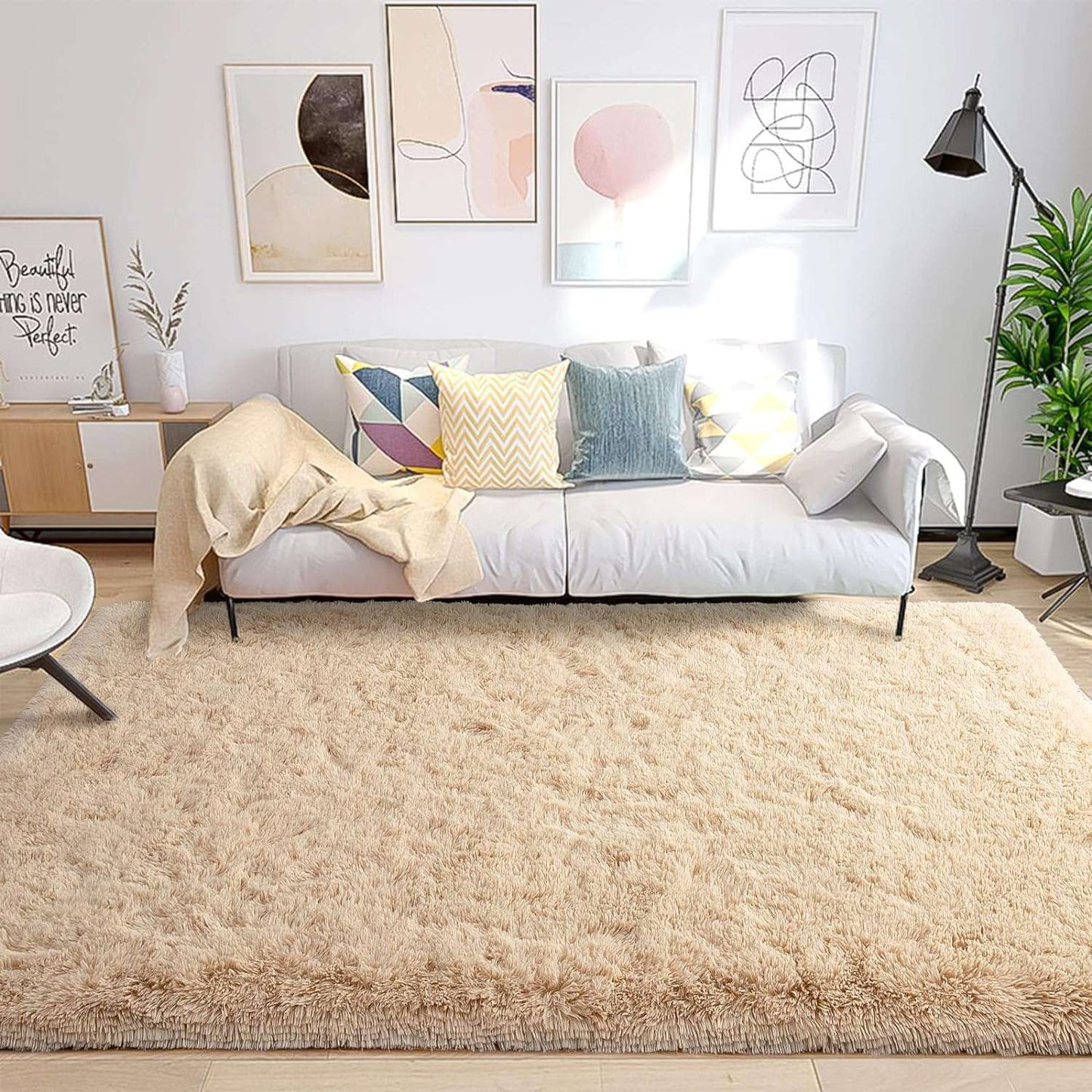 Silk Wool Carpet Living Room Plush Rug Bed Room Floor Fluffy Mats Non-slip Home Decor Soft Velvet Carpet Kids Room Blankets