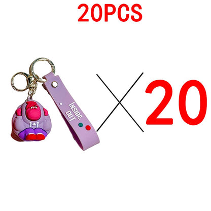30 Peças/Conjunto Atacado Chaveiro Divertida Mente 2 Boneco de Personagem de Desenho Animado Fofo Chaveiro Pingente de Boneca de Personagem de Filme para Presente Infantil