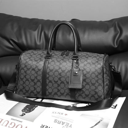 Men's Fashion Plaid Multifunctional Wear Resistant Waterproof Large Capacity Travel Business Luggage Bag Handbag Shoulder Bag