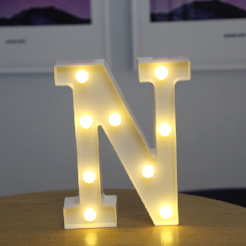 Alphabet Letter LED Lights Luminous Number Lamp Battery Warm Night Light for Home Wedding Birthday Christmas Party Decoration