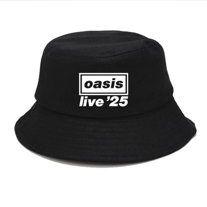 OASIS New 2025 Printed Cotton Bucket Hat Men Women Party Music Outdoor Fashion Panama Fisherman Hat Sun Beach Hat Wholesale