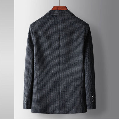 Autumn Winter New Fashion Men's Simple  Casual Business Trendy Loose Cotton Suit Blazers Male Houndstooth Coats Tops Clothes