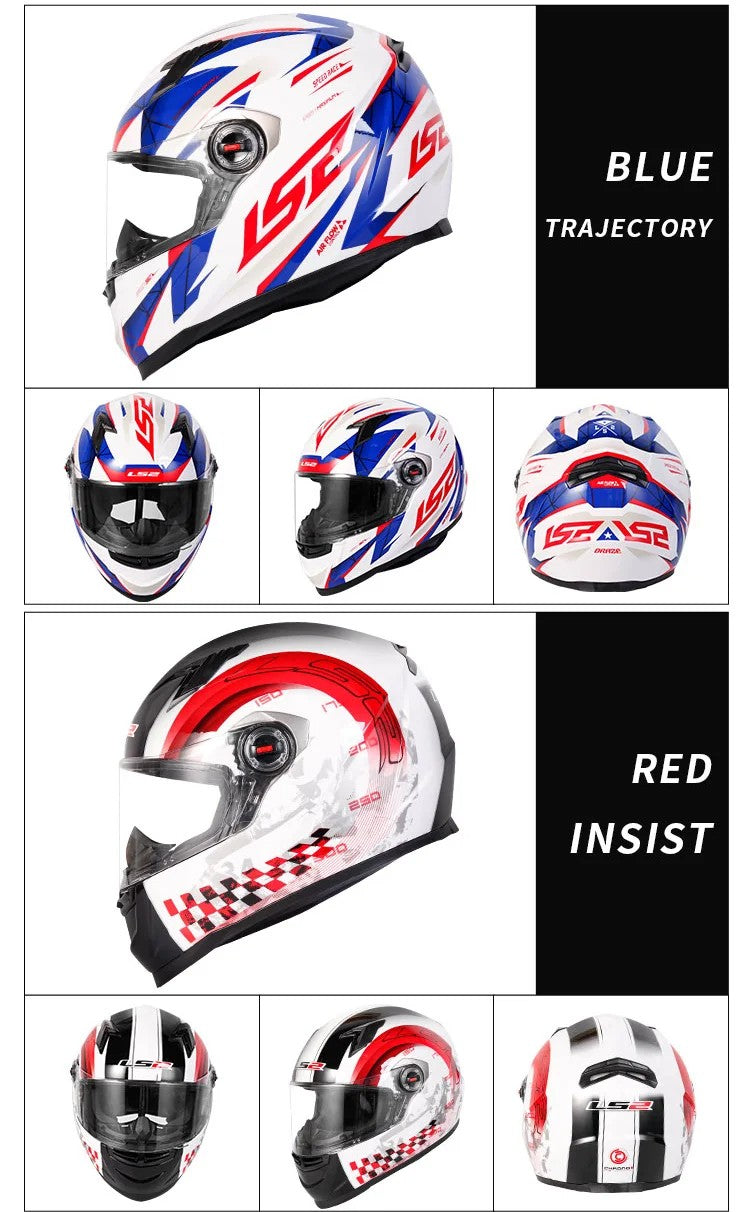 Capacete de motocicleta LS2 FF358 Capacete integral LS2 Draze para homens e mulheres Capacete de corrida de moto com casco de ABS Cascos Para Moto Aprovado pela ECE