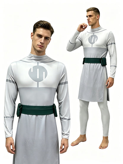 Adult Invincible Omni-Man Cosplay Costume Nolan Grayson Viltrumite Outfit Jumpsuit with Cloak for Halloween Anime Role Play