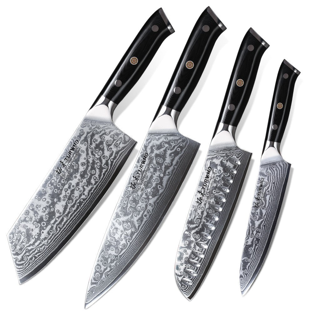 TURWHO Chef Knife 1-5 PCS Kitchen Knives Set 67 Layer Damascus Steel Japanese Nakiri Santoku Cleaver Slicing Bread Utility Knife