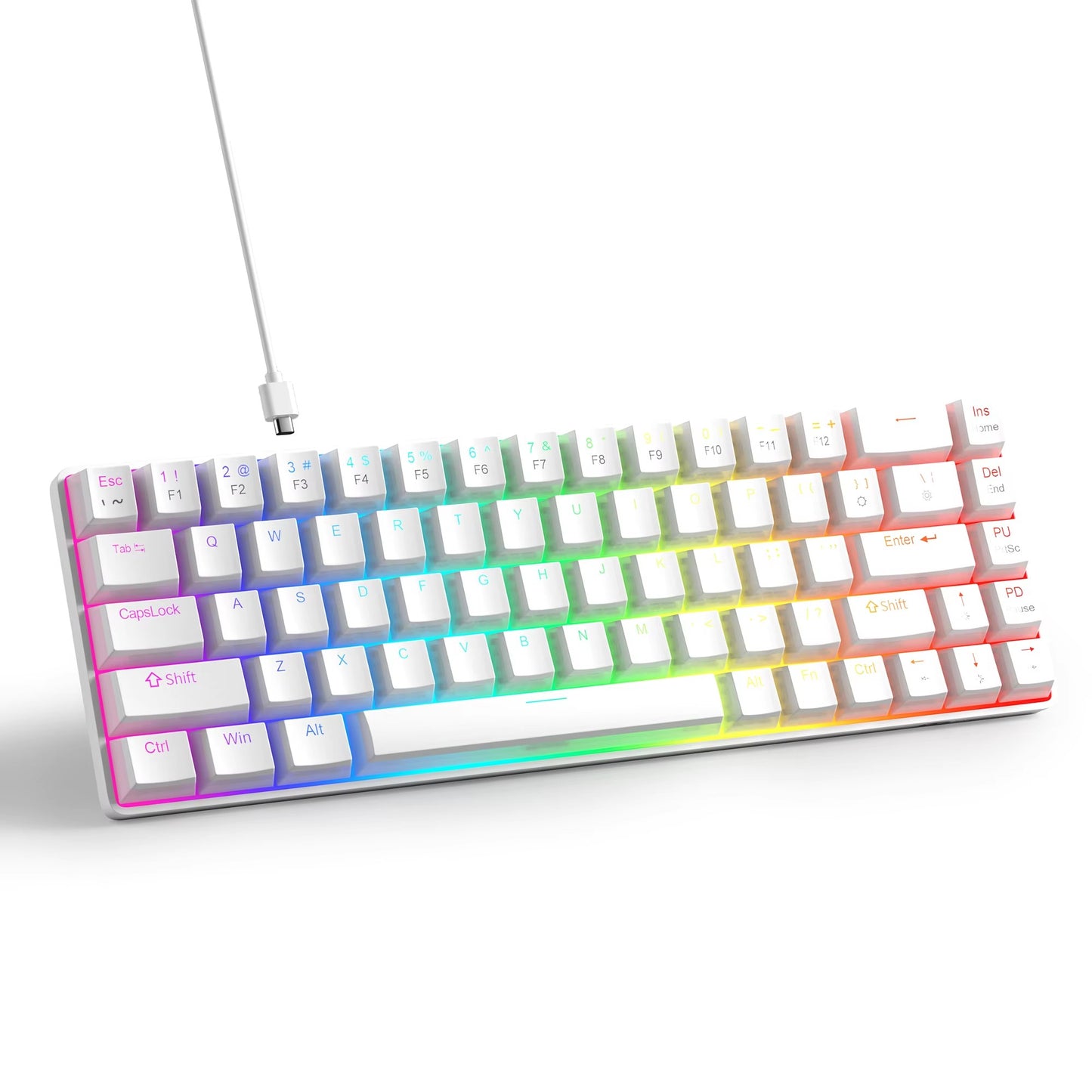 MageGee Portable 60% Mechanical Gaming Keyboard, MK-Box LED Backlit Compact 68 Keys Mini Wired Office Keyboard for Windows PC