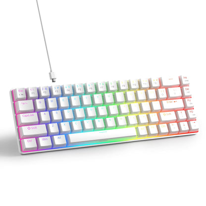 MageGee Portable 60% Mechanical Gaming Keyboard, MK-Box LED Backlit Compact 68 Keys Mini Wired Office Keyboard for Windows PC
