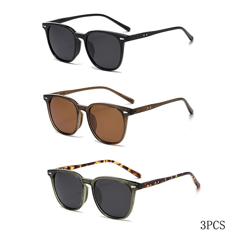 2025 New Ultra Light Square Black Face Enhancing Sunglasses With Trendy Natural Color And Uv Resistant  Sunglasses 3069