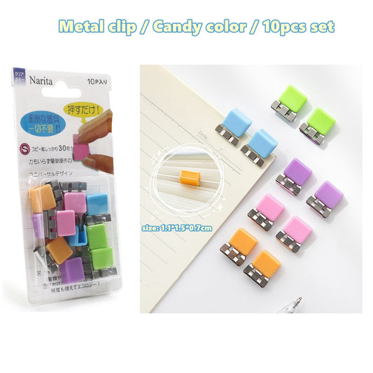 10/20pcs Mini Paper Clips Set Candy Color Transparent Metal Bookmark for File Index Page Holder Clamp Memo Office School F709