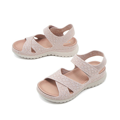 Low Sandals Woman Leather Shoes Summer Heels Large Size Low-heeled Girls Sports Big Comfort Fashion Clogs 2024 Slides Scandals