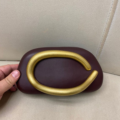 Brand Z Clutch Bag Metal Handle Design Luxury Evening Lipstick Bag Round Box Chain Bag Elegant Woman Shoulder Messenger Bags