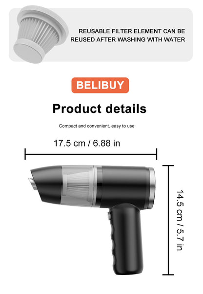 BELIBUY Car Vacuum Cleaner Portable Vacuum Cleaner home appliance High Power Mini Wireless Cleaner Carpet Vacuum Cleaner