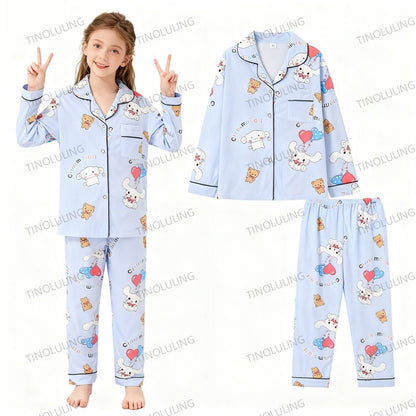 2025 New Baby Cotton Two-piece Set Home Clothes Children Pijama Boys Girls Cartoon Pajamas Set Kids Long T-shirt + Pants Outfits